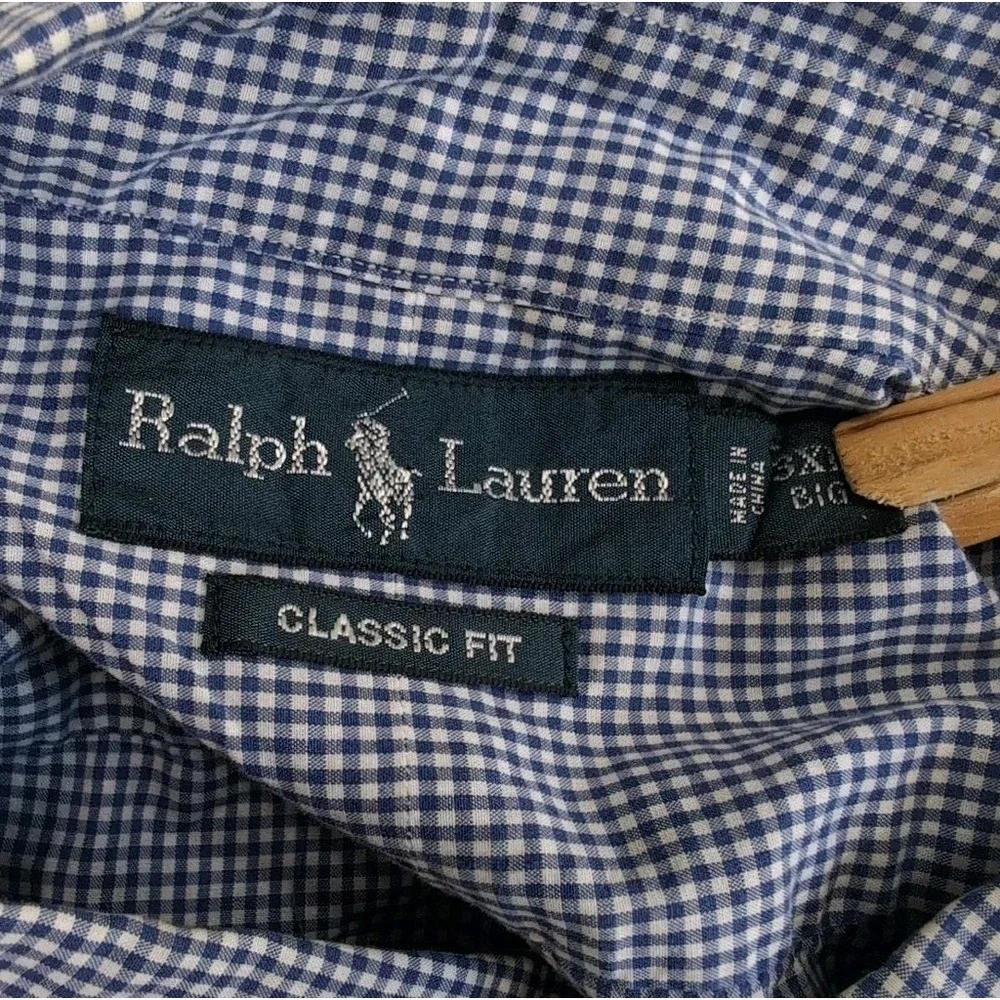 Polo Ralph Lauren Short Sleeve Button Down Oxford Shirt Mens 3XB Gingham Check